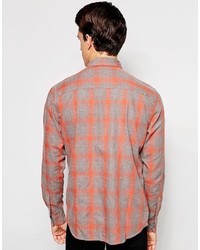 Мужская оранжевая классическая рубашка от Wrangler
