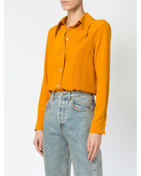 Женская оранжевая классическая рубашка от Gucci