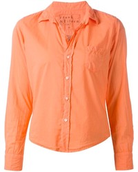 Женская оранжевая классическая рубашка