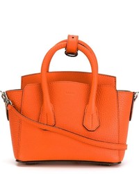 Оранжевая кожаная большая сумка от Bally
