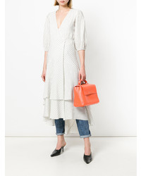 Оранжевая кожаная большая сумка от Orciani