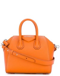 Оранжевая кожаная большая сумка от Givenchy