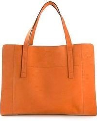 Оранжевая кожаная большая сумка от Joseph