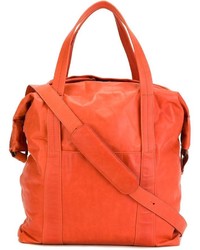 Мужская оранжевая кожаная большая сумка от Maison Margiela