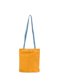 Оранжевая кожаная большая сумка от Miu Miu
