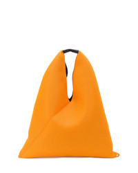 Оранжевая кожаная большая сумка от MM6 MAISON MARGIELA
