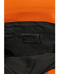 Оранжевая кожаная большая сумка от Moronero