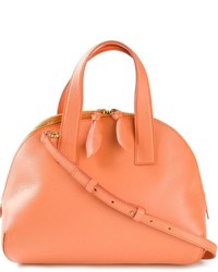 Оранжевая кожаная большая сумка от Moschino Cheap & Chic