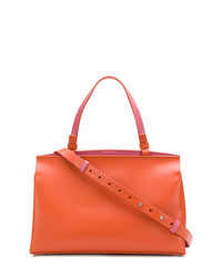Оранжевая кожаная большая сумка от Nico Giani