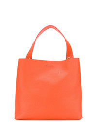 Оранжевая кожаная большая сумка от Orciani