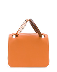 Оранжевая кожаная большая сумка от Roksanda