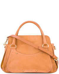 Оранжевая кожаная большая сумка от See by Chloe