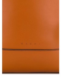 Мужская оранжевая кожаная большая сумка от Marni