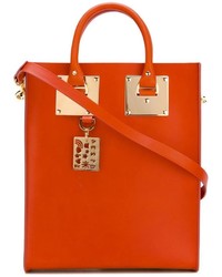 Оранжевая кожаная большая сумка от Sophie Hulme