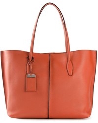 Оранжевая кожаная большая сумка от Tod's