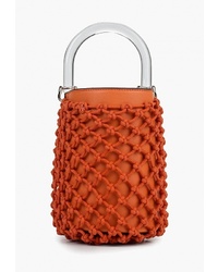 Оранжевая кожаная большая сумка от Topshop
