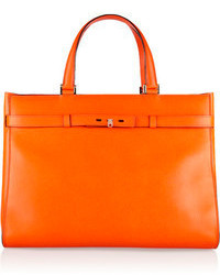 Оранжевая кожаная большая сумка от Valextra