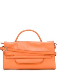Оранжевая кожаная большая сумка от Zanellato