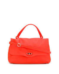 Оранжевая кожаная большая сумка от Zanellato