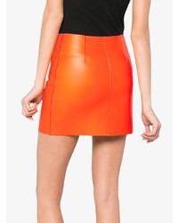 Оранжевая кожаная мини-юбка от Heron Preston