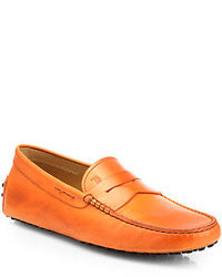 Оранжевая кожаная обувь