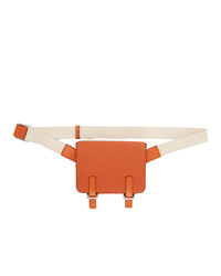 Мужская оранжевая кожаная поясная сумка от Loewe