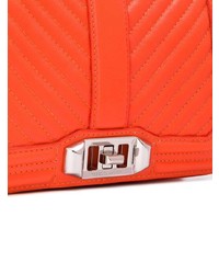 Оранжевая кожаная стеганая сумка через плечо от Rebecca Minkoff