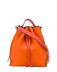 Оранжевая кожаная сумка-мешок от JW Anderson