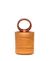 Оранжевая кожаная сумка-мешок от Simon Miller