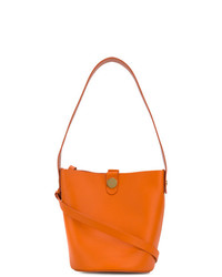 Оранжевая кожаная сумка-мешок от Sophie Hulme