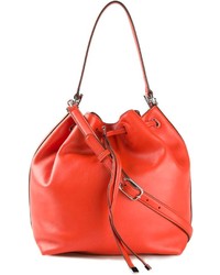 Оранжевая кожаная сумка-мешок от Tory Burch