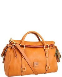 Оранжевая кожаная сумка-саквояж