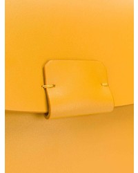 Оранжевая кожаная сумка-саквояж от Nico Giani