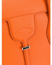 Оранжевая кожаная сумка-саквояж от Tod's