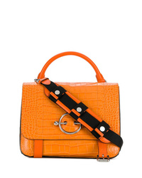 Оранжевая кожаная сумка-саквояж от JW Anderson
