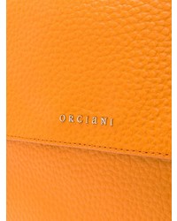 Оранжевая кожаная сумка-саквояж от Orciani