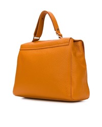 Оранжевая кожаная сумка-саквояж от Orciani