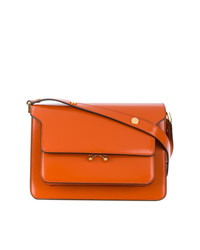 Оранжевая кожаная сумка-саквояж от Marni