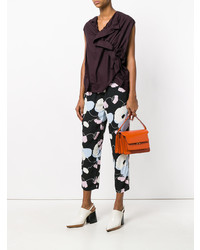 Оранжевая кожаная сумка-саквояж от Marni