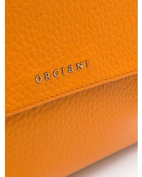 Оранжевая кожаная сумка-саквояж от Orciani