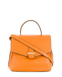 Оранжевая кожаная сумка-саквояж от Visone