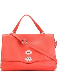 Оранжевая кожаная сумка-саквояж от Zanellato