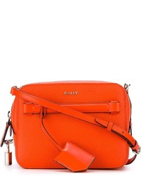 Оранжевая кожаная сумка через плечо от Bally