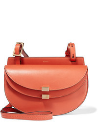 Оранжевая кожаная сумка через плечо от Chloé