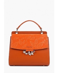 Оранжевая кожаная сумка через плечо от David Jones
