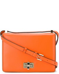 Оранжевая кожаная сумка через плечо от Diane von Furstenberg