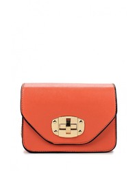 Оранжевая кожаная сумка через плечо от Diva