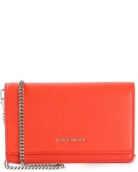 Оранжевая кожаная сумка через плечо от Givenchy