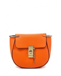 Оранжевая кожаная сумка через плечо от Johnny