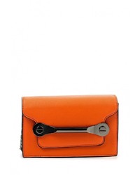 Оранжевая кожаная сумка через плечо от Johnny